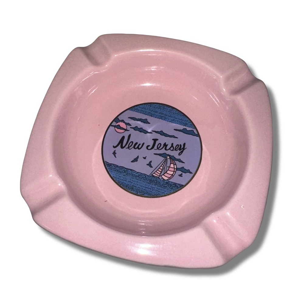 Vtg Ceramic New Jersey Ash Tray